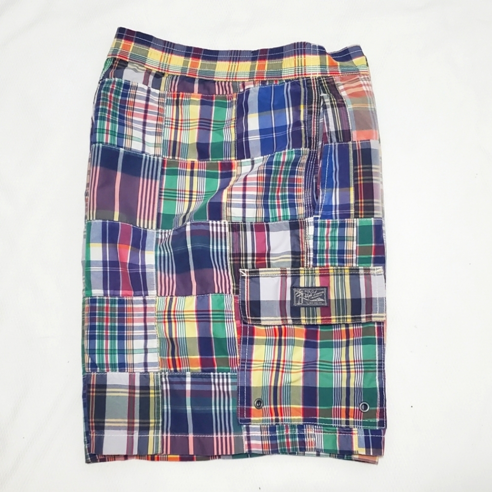 POLO Ralph Lauren Madras Plaid Board Shorts Mens Medium